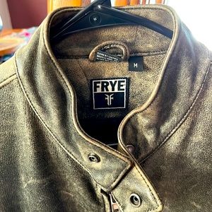 Frye leather motorcycle jacket